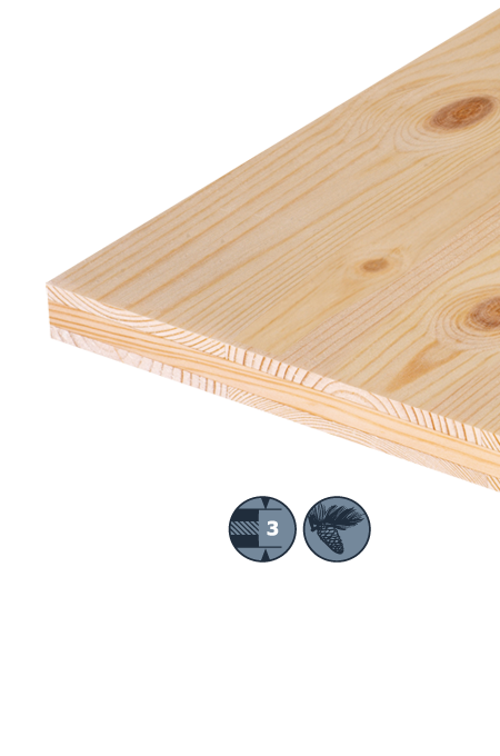 TILLY Třívrstvé desky z jehličnatého dřeva: Borovice